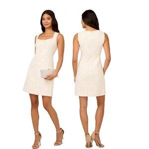 Adrianna Papell Women's Sweetheart Sequin Tweed Sheath Dress Size 4 NWT New